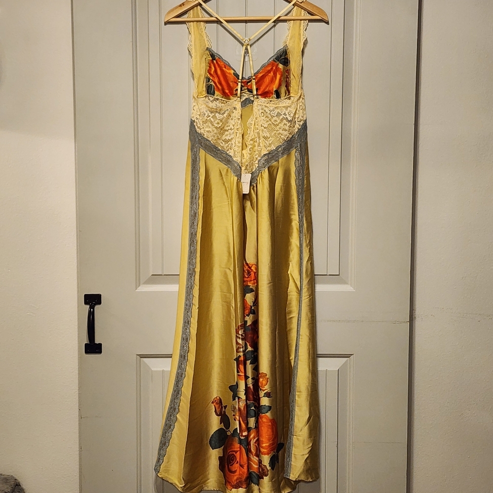 Intimately By Free People Womens Gold Brown Just Dreamy Maxi Slip NWT - Picture 4 of 5